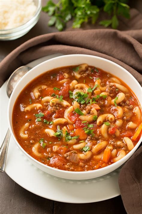 Beef and Tomato Macaroni Soup - Cooking Classy