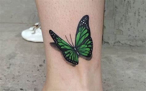 emerald green butterfly tattoo - kitchenwallartphotography