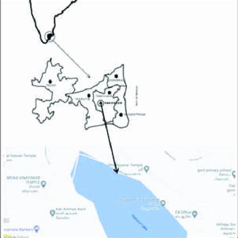 Map showing the Vaduvoor Bird Sanctuary, Thiruvarur district, Tamil Nadu | Download Scientific ...