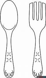Spoon And Fork Coloring Page  Easy Drawing Guides sketch template