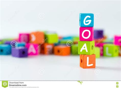 Goal Word Spelled with Wooden Block Stock Image - Image of concept, kindergarten: 79659693