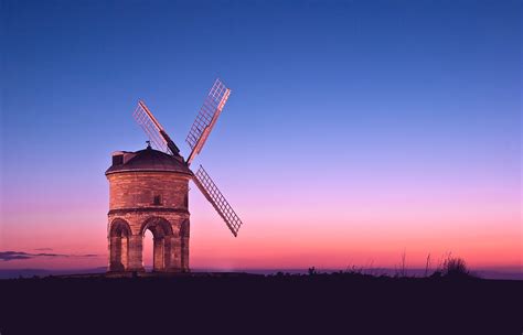 Windmill on mountain during sunset HD wallpaper | Wallpaper Flare