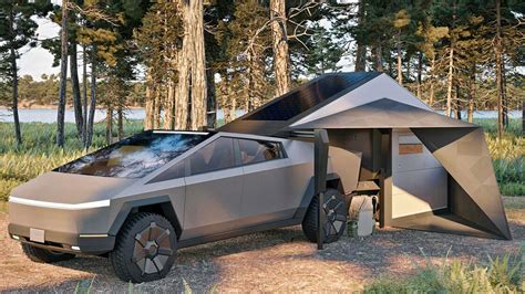 Camper For Tesla Cybertruck Turns Electric Pickup Into Micro Home