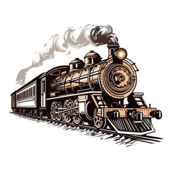 Vintage Train Steam Locomotive, Transportation, Railway, Steam PNG Transparent Image and Clipart ...