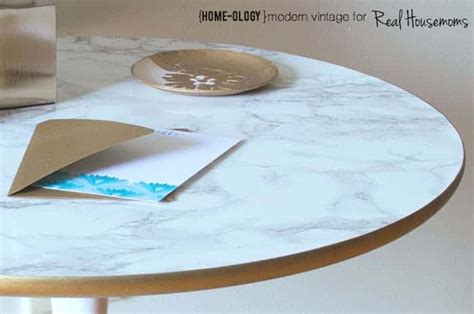 DIY Faux Marble Top Table ⋆ Real Housemoms