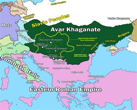 Map of the Avar Khaganate and its surroundings, 600AD. : r/MapPorn