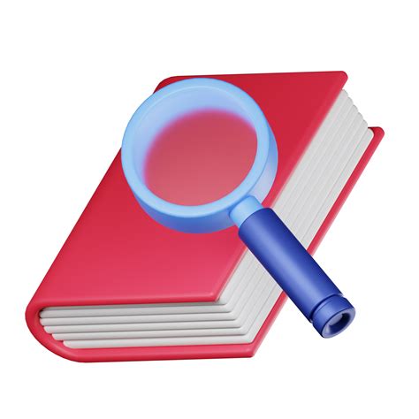 3d book and magnifying glass illustration 14634987 PNG