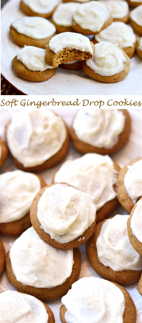 Soft Gingerbread Drop Cookies with Cream Cheese Frosting | ImPECKable Eats