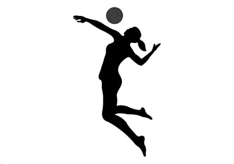 silhouette of volleyball player - Clip Art Library