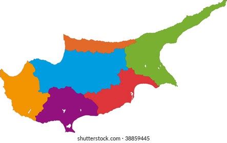 Cyprus Political Map Administrative Divisions Districts Stock Vector (Royalty Free) 2261319211 ...