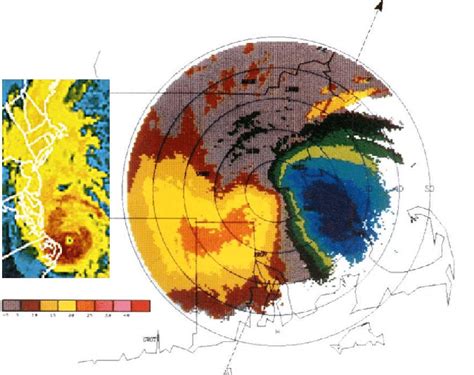 Color enhanced satellite image of Category 3 Hurricane Bob (1991)... | Download Scientific Diagram