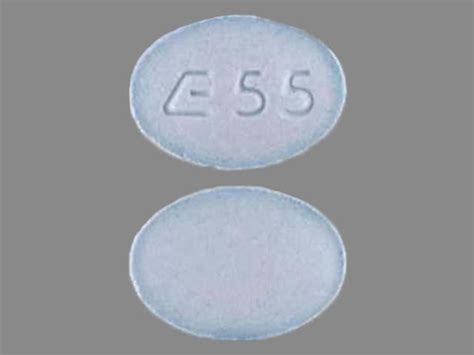 Pill Finder: E 55 Blue Elliptical / Oval - Medicine.com