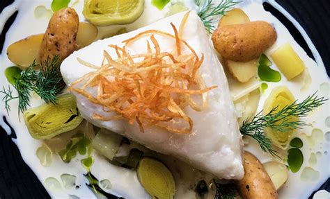 Halibut Sous Vide with Leek, Potatoes, and Vichyssoise | Fish Alaska