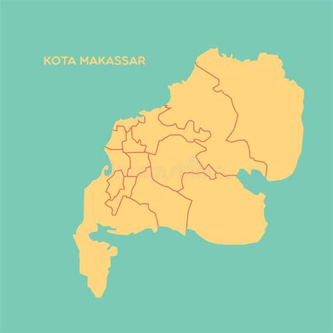 Map of Kota Makassar. Vector Illustration Decorative Design Stock ...