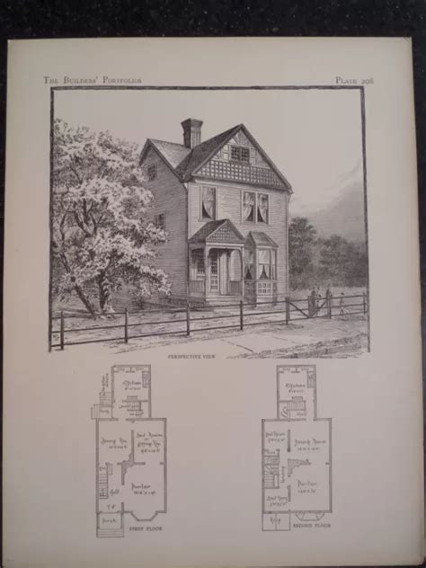 VICTORIAN DESIGN ARCHITECTURE Tudor Country House Plan Historic 1885 #208 £17.75 - PicClick UK