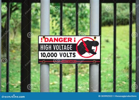 Danger! High Voltage 10,000 Volts Electrified Fence Dinosaur Cage Warning Sign Movie Prop from ...