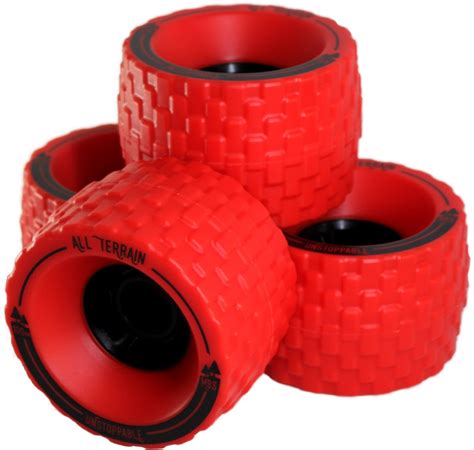 Mbs All Terrain Skateboard Wheels Set 100mm Red