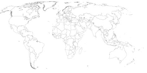 Blank map of world countries : WhereIveBeen