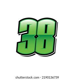 Racing Start Number 38 Vector Template Stock Vector (Royalty Free) 2190136739 | Shutterstock