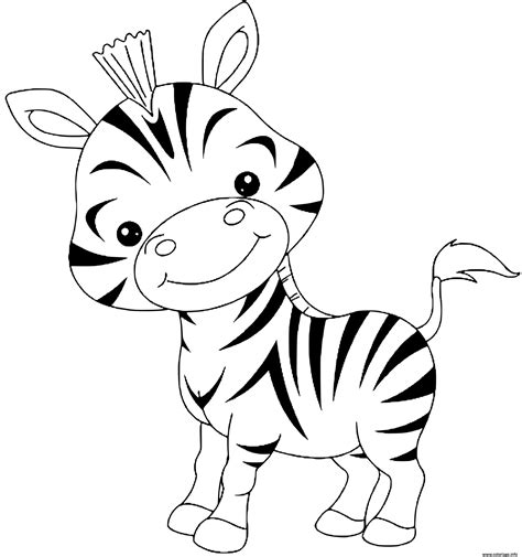 Coloriage bebe zebre animaux - JeColorie.com
