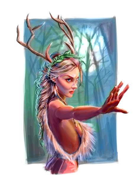 Female Elf Druid Protects Forest - Pathfinder PFRPG DND D&D d20 fantasy Fantasy Images, Fantasy ...