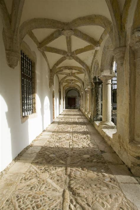 Interior of the Templar Castle of Almourol and Tagus River. Stock Photo ...