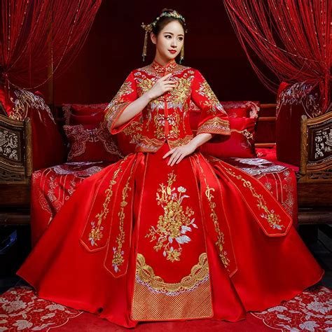 Aliexpress.com : Buy Red Wedding dress traditional chinese Qipao National Costume Womens ...