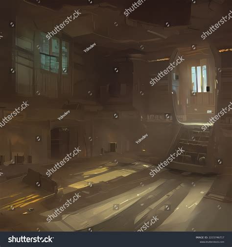 Sci Fi Interior Concept Art Stock Illustration 2215746717 | Shutterstock