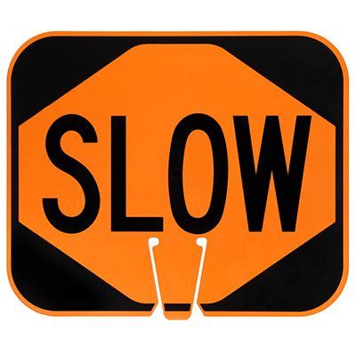 Plastic Traffic Cone Signs- Slow | Emedco