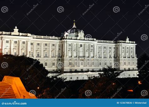 Royal Palace of Madrid at Night, Spain Stock Photo - Image of historic ...