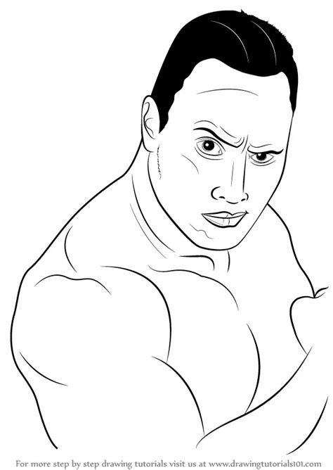 How to Draw Dwayne Johnson aka The Rock (Celebrities) Step by Step | DrawingTutorials101.com