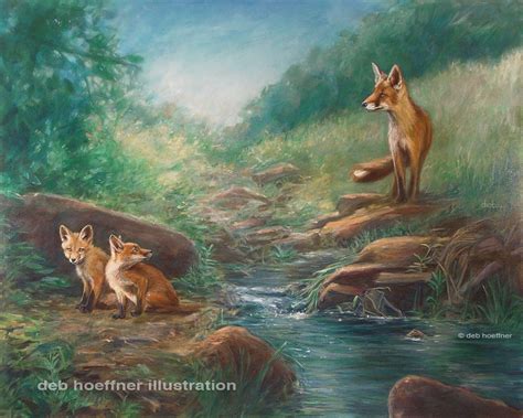 Red fox painting commission large oil painting by wildlife artist deb ...