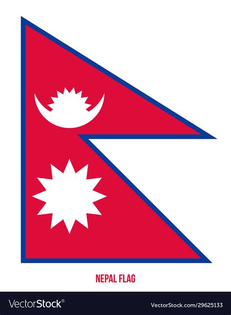 Nepal flag on white background national flag Vector Image