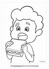 Free Boy Eating Coloring Page  Printables Kidadl sketch template