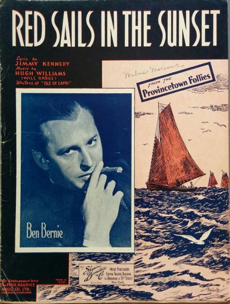 Red Sails In The Sunset, Vintage Sheet Music, Provincetown Follies ...