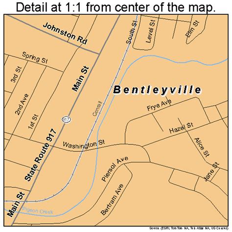 Bentleyville Pennsylvania Street Map 4205672