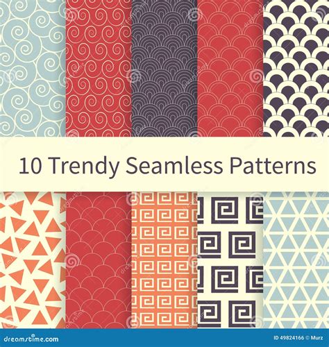 Trendy seamless patterns stock vector. Illustration of scrapbook - 49824166