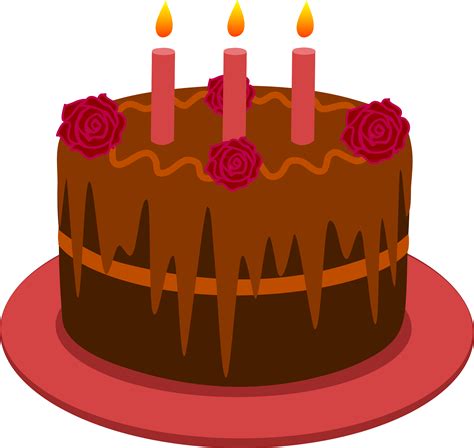 Chocolate Birthday Cake With Candles - Free Clip Art