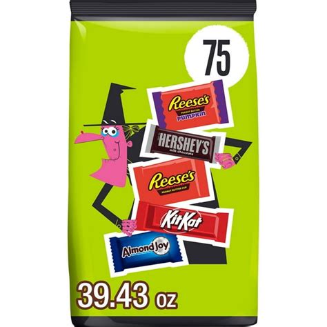 2X - Hershey's Reese's Kit Kat Almond Joy Halloween Candy Variety Bag - 75pc/39.43oz - Walmart.com