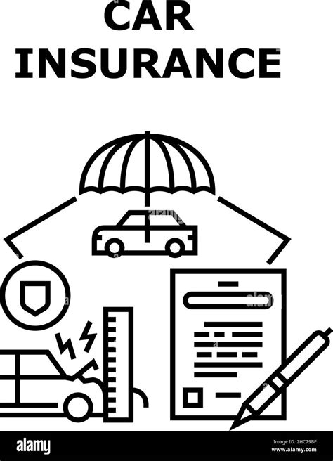 Car Insurance Vector Concept Black Illustration Stock Vector Image & Art - Alamy