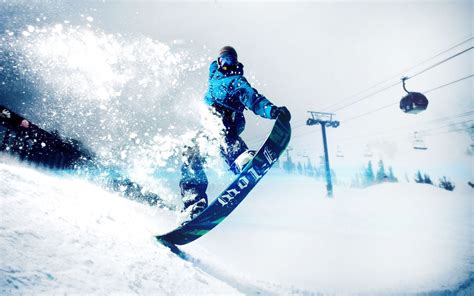 Sfondi : gli sport, la neve, blu, snowboard, Snowboard, sciare, Sciare ...