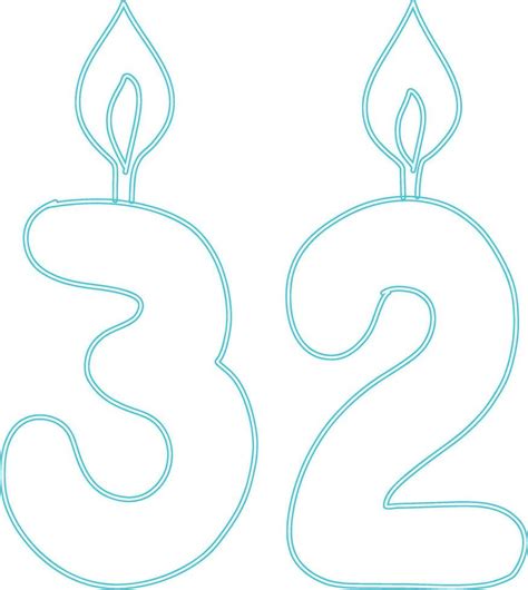 Number 32 with candle festive design. 24743473 Vector Art at Vecteezy