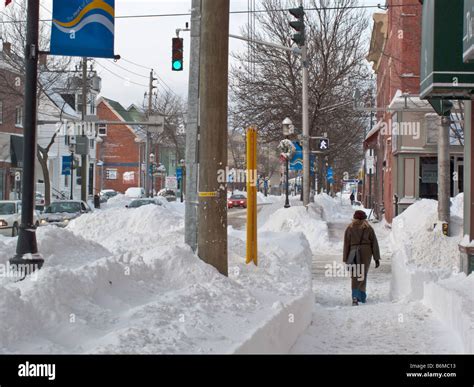 Fredericton New Brunswick Canada winter after big snow storm in late Stock Photo, Royalty Free ...