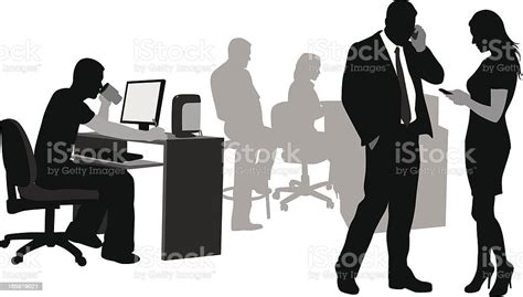 Office Cellphone Vector Silhouette Stock Illustration - Download Image ...