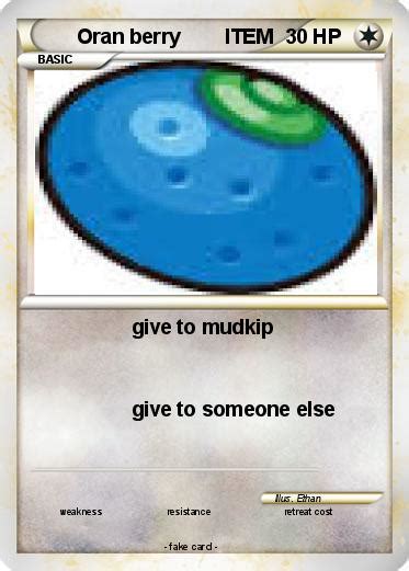 Pokémon Oran berry ITEM - give to mudkip - My Pokemon Card