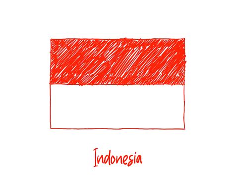 Indonesia Flag Marker or Pencil Sketch Illustration Vector 4863396 ...