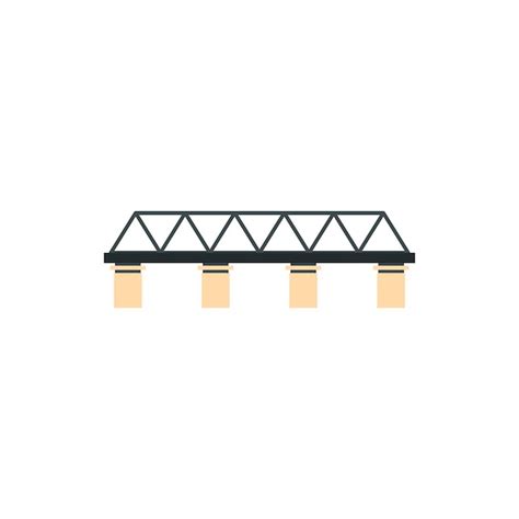 Premium Vector | Truss bridge icon in flat style on a white background