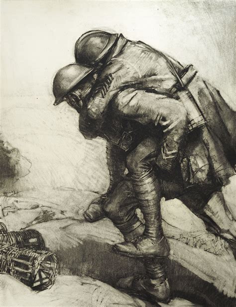 “Helping a Wounded Ally,” Harry Everett Townsend, charcoal on paper, 1918, Smithsonian’s ...