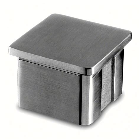 Square Line End Cap In Satin Stainless Steel 316 For Tubing