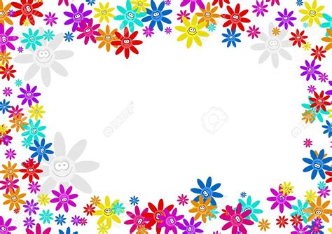 colourful decorative cartoon floral flower frame border design | Flower ...